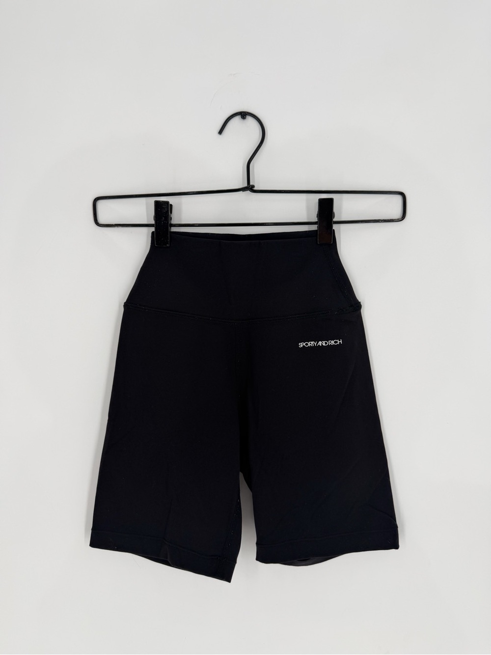 Sporty & Rich Black Logo Print Biker Shorts